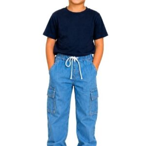 Calça Jeans Cargo Infantil Menino